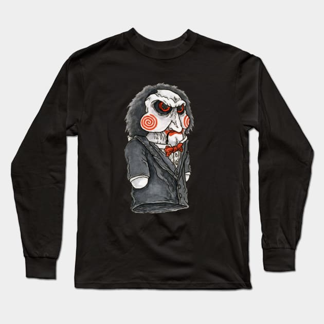 Billy the Puppet, Saw - Horror Hand Puppet Long Sleeve T-Shirt by ScottBokma